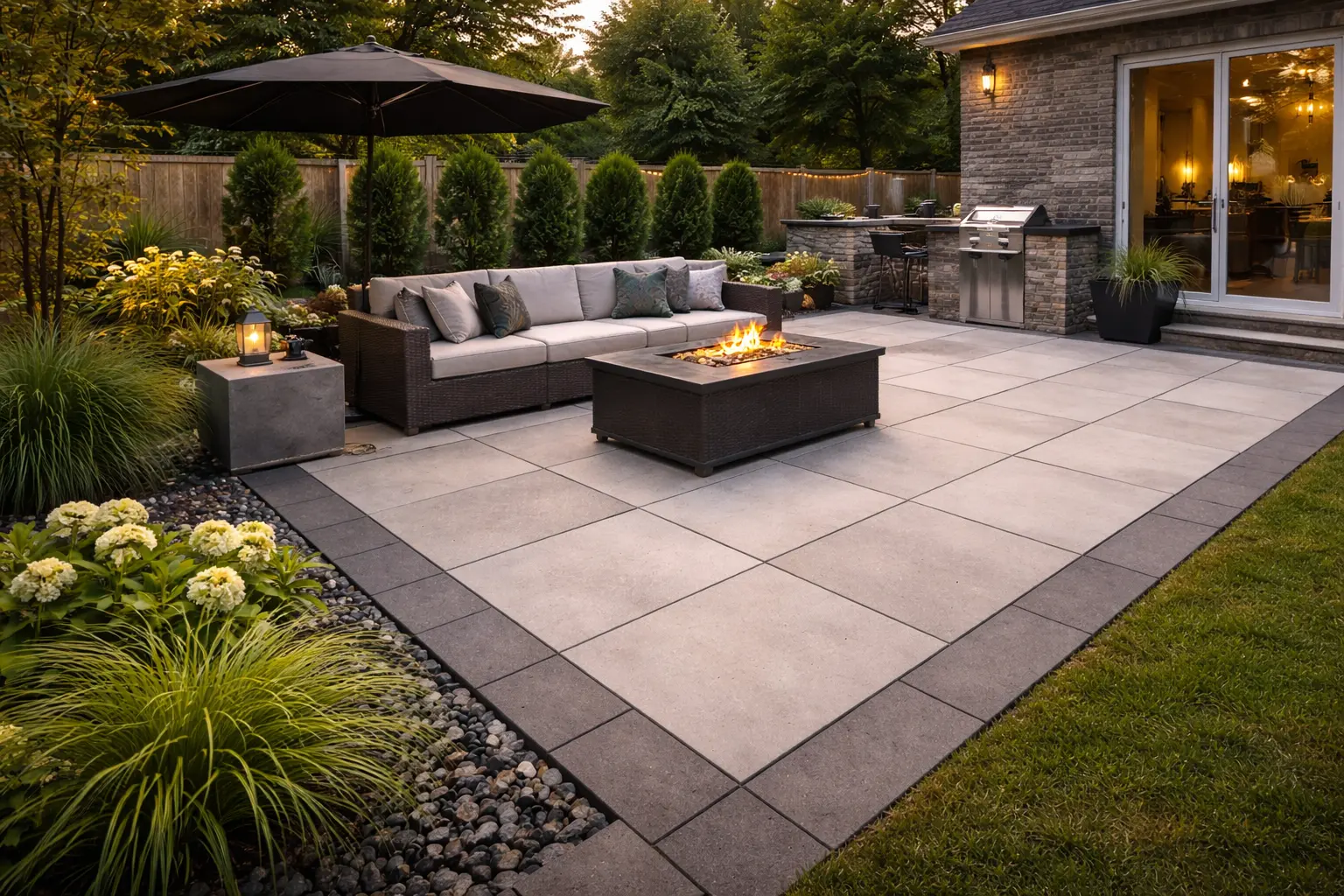 Patio project with lighting